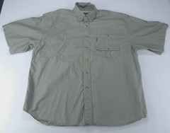 Magellan Sportswear Vented Fly Fishing ButShirt Men 2XL Short Sleeve Gray Green