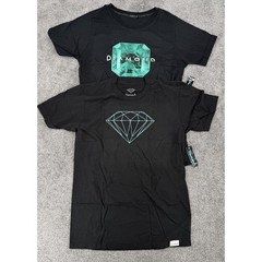 Diamond Supply Co. Lot of 2 Black Aqua Diamond Graphic T-Shirts Medium NWT