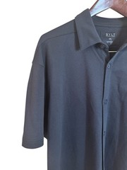 Bylt Premium Basics Button Down Short Sleeve Shirt Black Size XXL