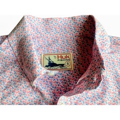 NWT Huk Kona Jig Fishing Shirt Small Button Front Performance Short Sleeve