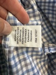 JOHNNIE-O Prep-Formance Performance Nylon Viscose Stretch Blue/grey Plaid Sz L