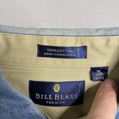 Bill Blass Mickey Denim Shirt Mens X-Large Blue Chambray Button Disney Workwear