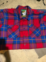 Dixxon Bundy Plaid Flannel Button-Up Shirt 2XL Relaxed Fit Pockets