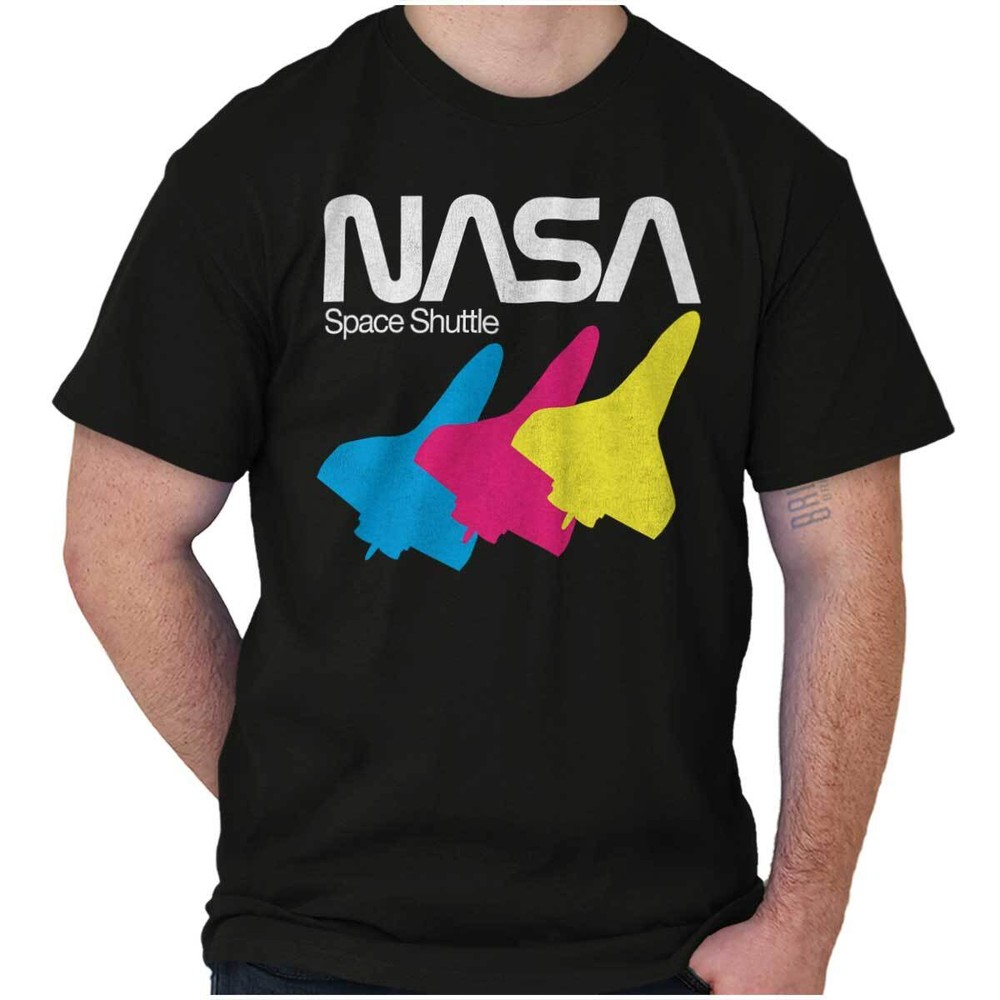 Retro NASA Worm Logo Space Shuttle Graphic T Shirt Men or Women