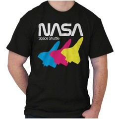 Retro NASA Worm Logo Space Shuttle Graphic T Shirt Men or Women