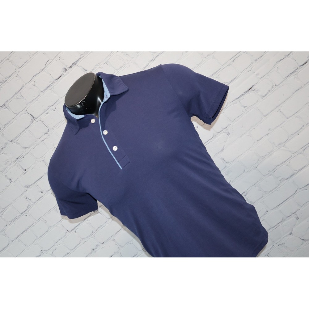 J.Crew Performance Polo Mens Small Golf Blue Pima Cotton Polyester Blend Stretch