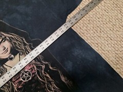 Vintage 90s Skull Bone Witch Warlock Scary Halloween Horror Evil Shirt XL