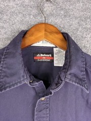 Bulwark FR Flame Resistant CAT 2 Button Work Shirt Navy Blue Size Medium