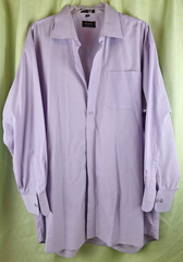 #1128 Amanti Solid Purple Long Sleeve Button Up Dress Shirt Men’s 18.5 34/35