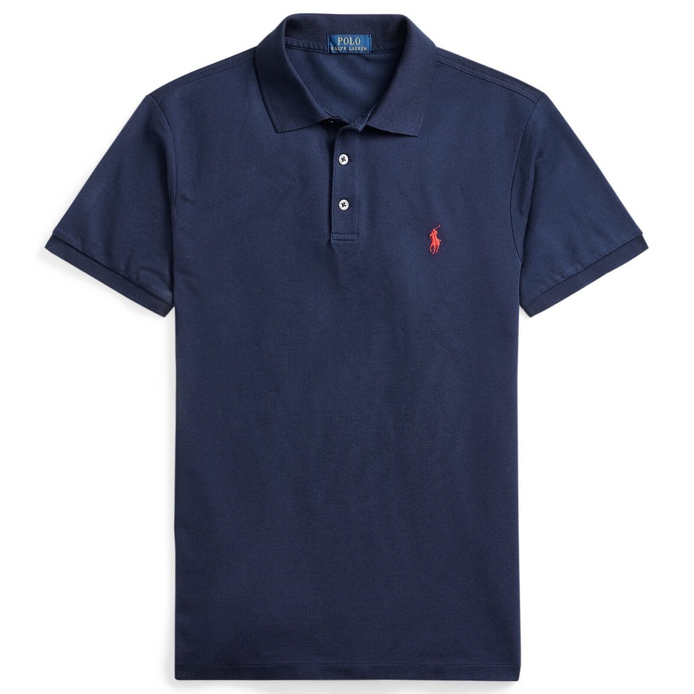 Polo Ralph Lauren Mens Custom Slim Fit Short Sleeve Polo Color Navy Sz Small