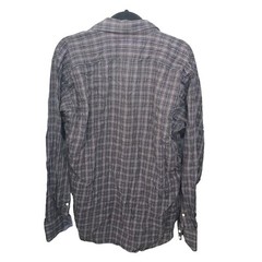 Jack Stone Mens Sz XL Brown Plaid Long Sleeve Button Down Shirt
