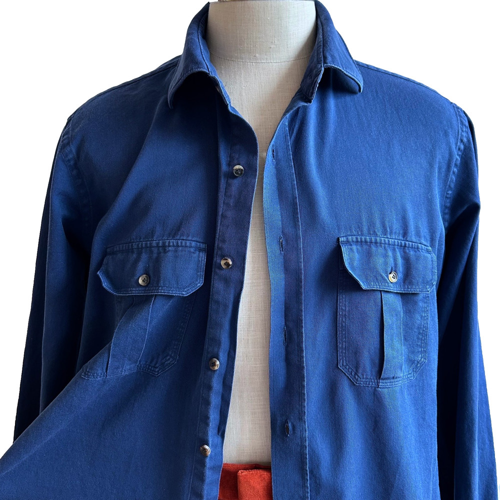 Peter Millar Collection Navy Cotton Twill Button Down Shirt sz XL Quiet Luxury