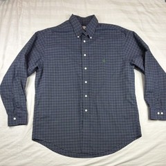 Brooks Brothers 346 Men’s Large Navy Green Check Supima Cotton Button Down Shirt