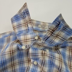 Peter Millar Mens Button Down Shirt Size XL Plaid 100% Cotton Hidden Button Down