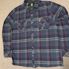 Hippy Tree Surf & Stone Snap Button Flannel Mens 2XL Nomad Division Blue Plaid