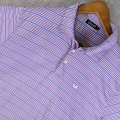 Southern Marsh Bermuda Performance Polo Golf Shirt Mens XLT Pink Striped Wicking