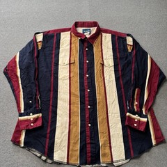 Wrangler Pearl Snap Western Shirt Mens 2XL Colorful Aztec Tribal Rodeo Cowboy