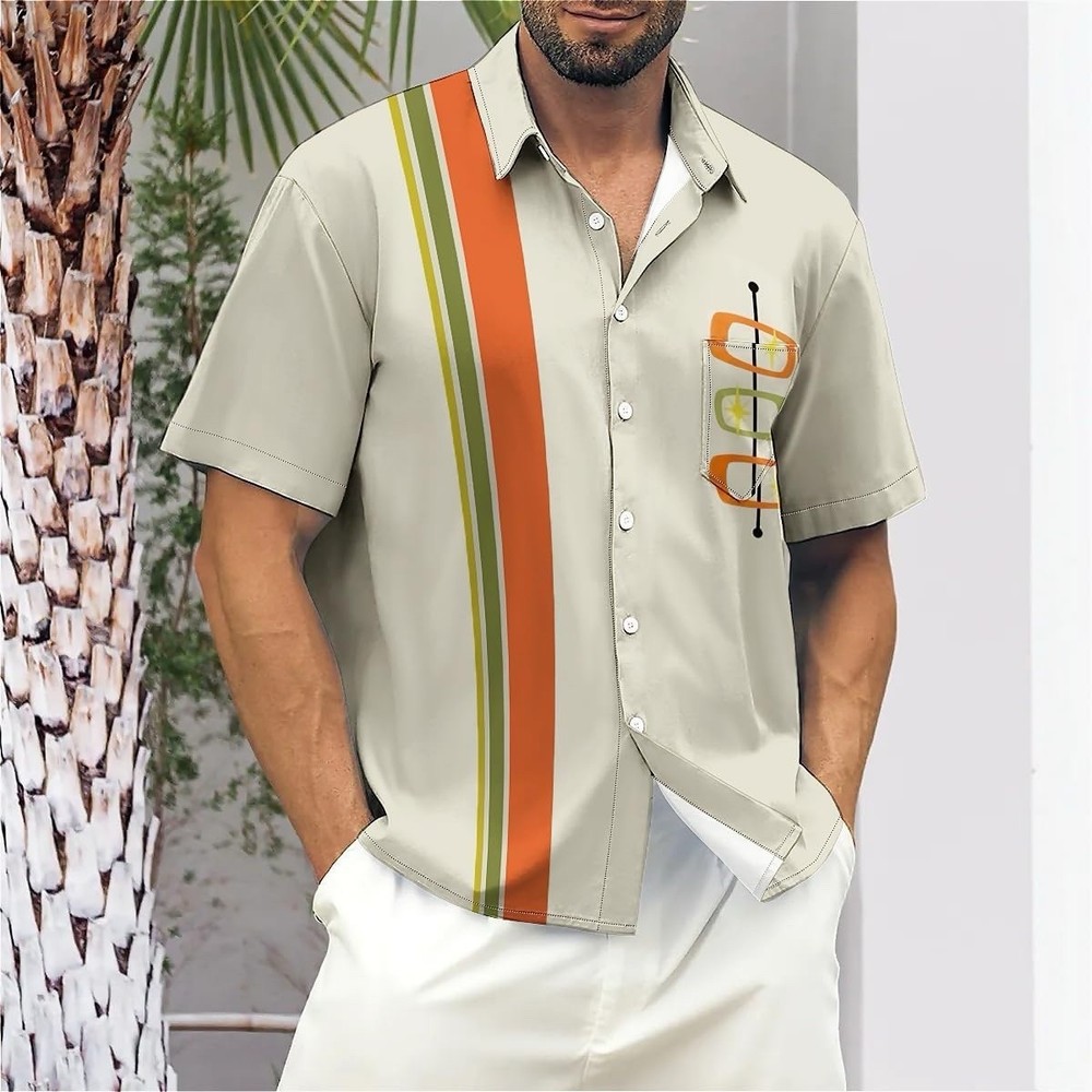 Sz7X HARDDADDY Button Up Retro Style Bowling Shirt Men’s BIG & TALL Top