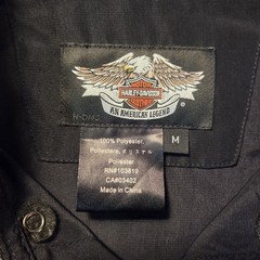Harley Davidson Clothes Button Down Short Sleeve Shirt Black Back Pattern Mens M