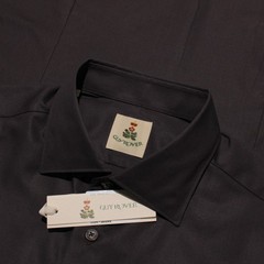 Guy Rover NWT Casual Button Down Shirt Size L in Dark Brown 100% Cotton