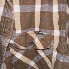 Eddie Bauer Men’s Flannel Shirt Brown Plaid, Long Sleeve, Classic Fit, Size L