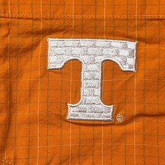 NCAA Button Down Mens Medium Orange Tennessee Volunteers Grid Embroidered Shirt