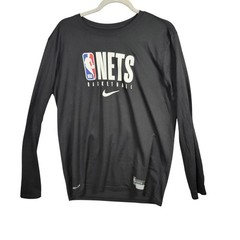 Nike NBA Authentics Brooklyn Nets Dri-FIT Long Sleeve Tee Team Issued L