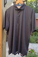 GREYSON Hawthorne Navy Blue Patterned Golf Polo Men’s Large