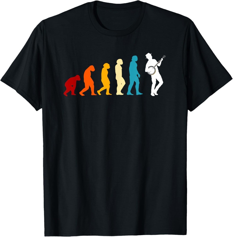 Great Banjo Evolution Gift Idea Bluegrass Music T-Shirt