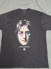 John Lennon Imagine T-Shirt Beatles Peace Rock Music Band Gray Graphic XL No Tag