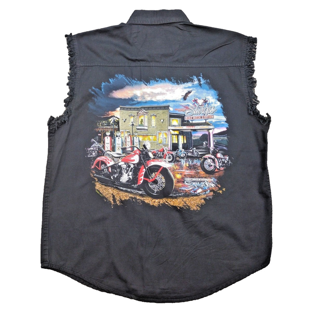 Thunder Threads Sturgis Bike Week 2007 Biker Muscle Cut Off Graphic Shirt Tank M