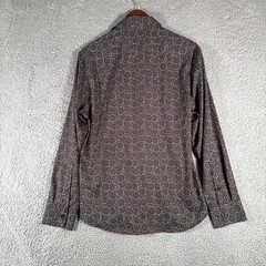 Con.Struct Shirt Button Down Men’s Large 4-Way Stretch Black Geometric Dot Slim