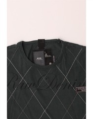 G-STAR Mens Graphic T-Shirt Top Large Grey Argyle/Diamond Cotton CR04
