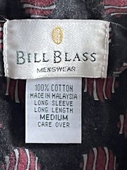 Bill Blass Designer Button Up Long Sleeve Shirt 100% Cotton Adult Men M Medium