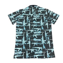 Retro Rifle Button Down Mens Small Black Operation X-Ray Gun Blueprint Shirt
