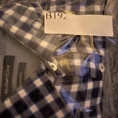 Bugatchi Shaped Fit Button Up Blue Plaid Long Sleeve Shirt Men Size XL Check