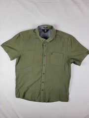Volcom Everett Short Sleeve Button Up Shirt Military Green Modern Fit Medium