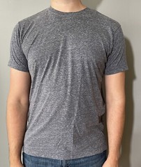 L.A.T. Men’s Solid Heather Navy Gray Unisex SS Crewneck T-Shirt Blue Size XL