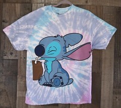 New Disney Lilo Stitch Tye Dye Classic Mens Cotton Size LARGE T Shirt RNBR-140
