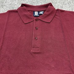 NEW Hartwell Polo Shirt Mens 5XL Burgundy Cotton Blend Three Button Short Sleeve