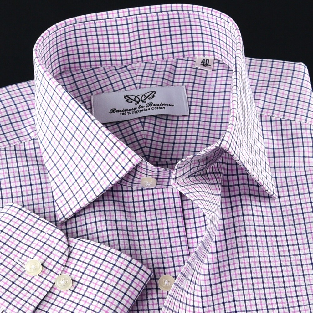 Red White Blue Check Pattern Formal Dress Shirt American Apparel Smart Looking