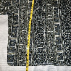 Natural Issue Hawaiian Tiki Aloha Shirt Mens Sz L Striped Aztec Geometric