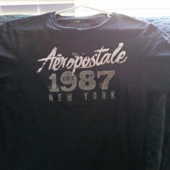 Aéropostale 1987 New York Graphic Logo Print Black Crew Neck T-Shirt Men’s M