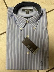 Kenneth Cole Reaction Button Down Shirt Reg Fit Non Iron New Med 15-15.5 34-35