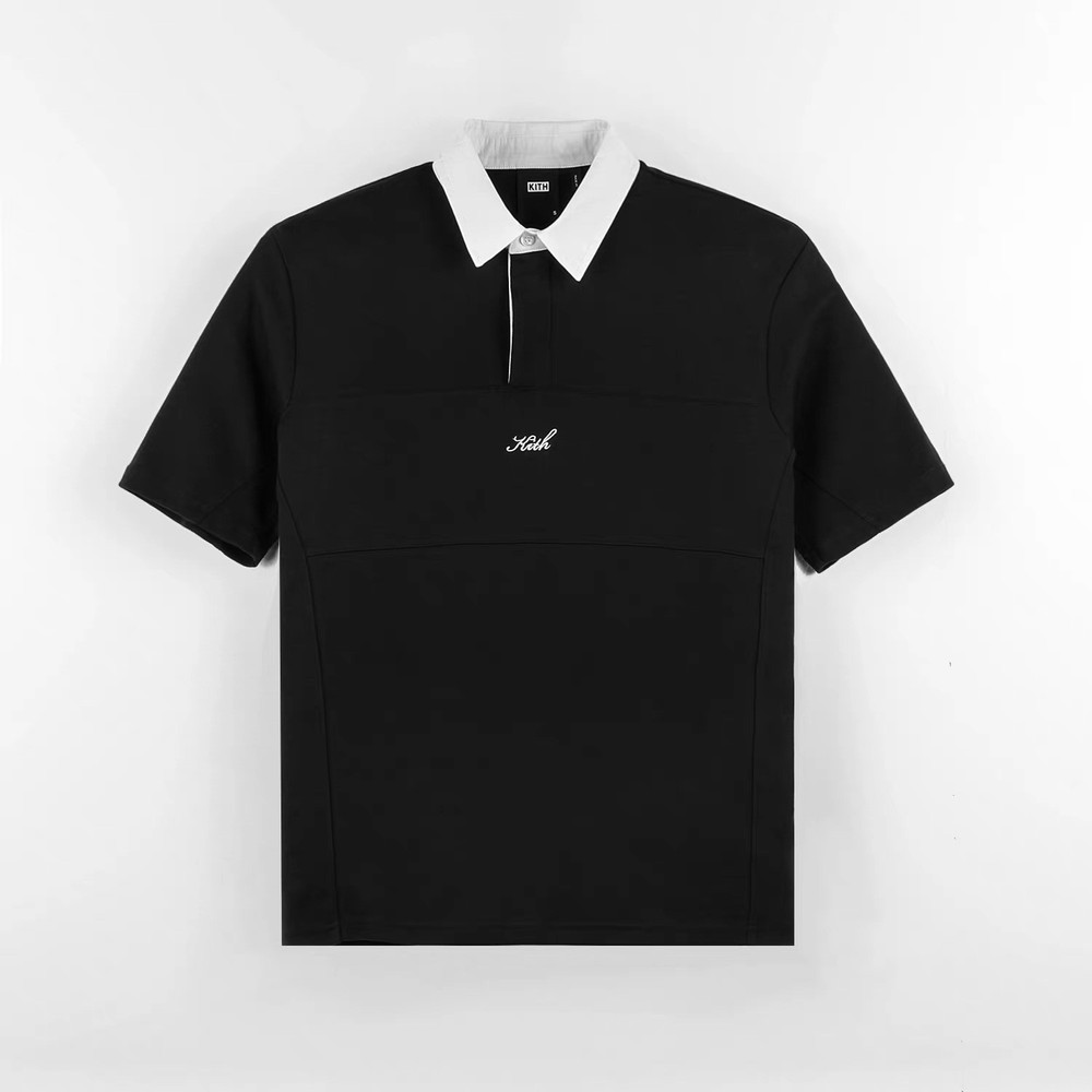 KITH Men’s Embroidered Patchwork Polo – Business Casual – Size M-Black