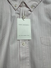 NWT Free Assembly Men’s Pink/White Striped Button Front Oxford Dress Shirt XL