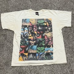 Y2K Mad Engine Marvel Comics Superheroes Collage Movie Promo T Shirt Mens XL