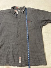 Mark Ecko Complex Button Up Short Sleeve Mens. XL Buttons Are Hidden