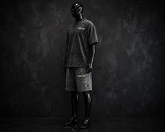 Men’s Acid Wash Graphic T-Shirt & Shorts Set Oversized Cotton Jersey S-5XL