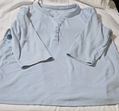 Blair Men’s Blue Solid Henley Button Neck 3/4 Sleeve T-Shirt Size L